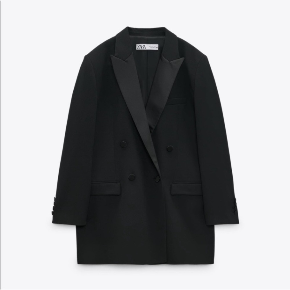 L. ZARA TONAL DOUBLE-BREASTED BLAZER